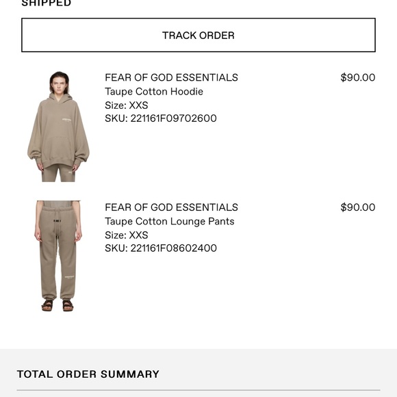 Essentials Taupe Grey Hoodie - Picture 5 of 5